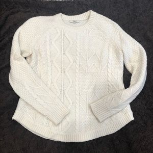Madewell classic ivory cable knit sweater